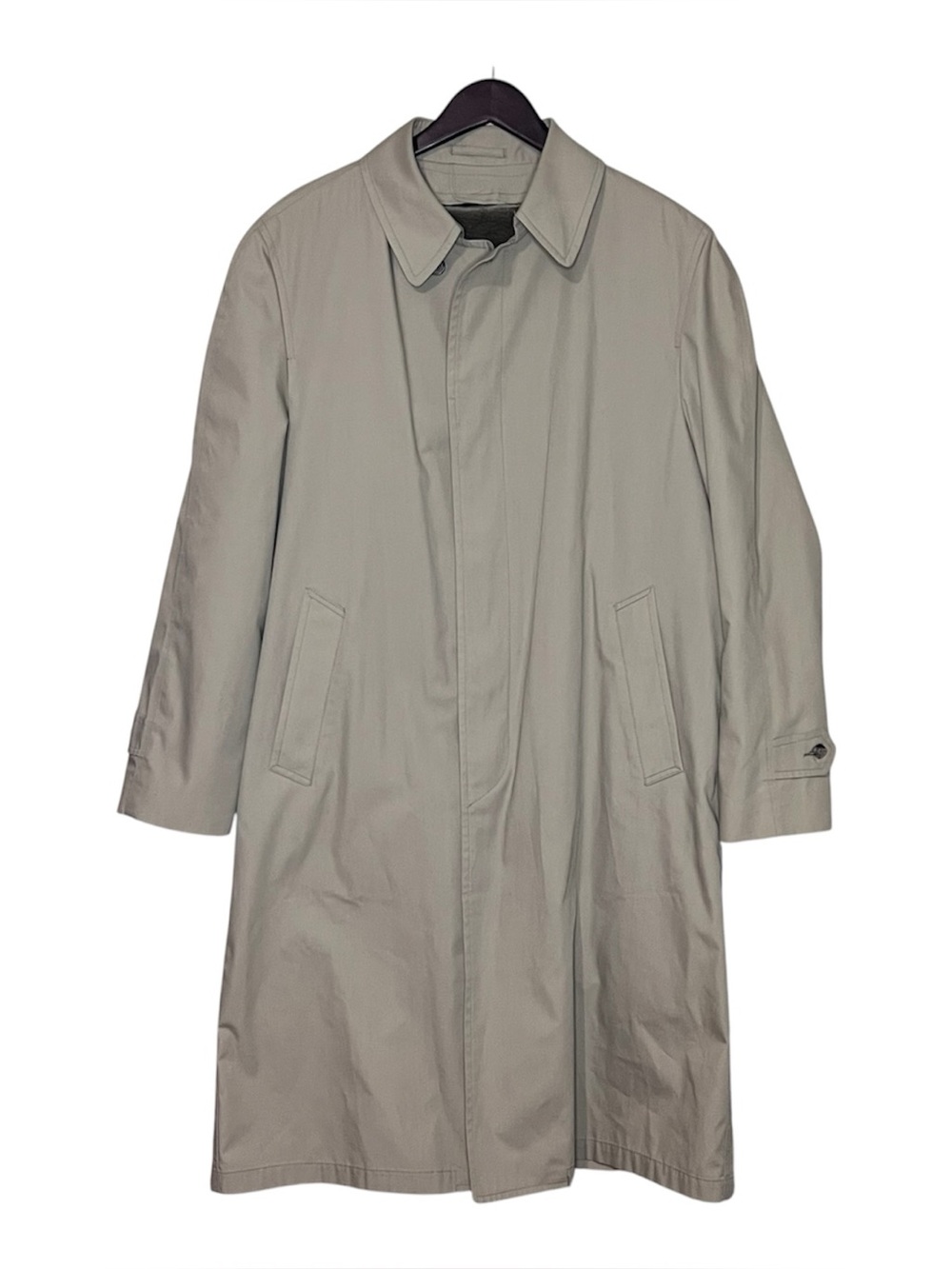 Men’s London Fog Trench Coat Raincoat Size 42R Zip-out Faux Fur Lining Pockets